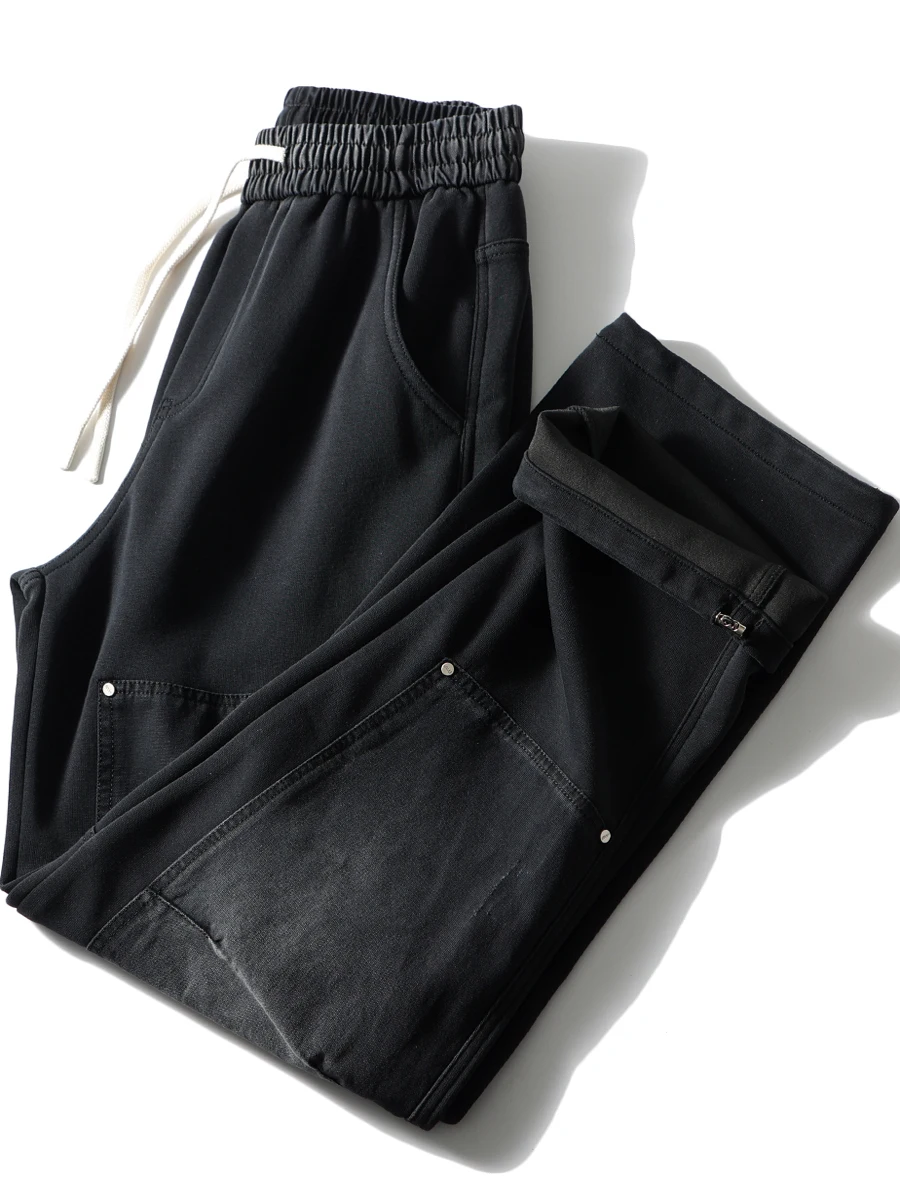 

Ретро джинсы прямого кроя с эффектом потертости, свободного кроя, мужские, в стиле High Street Fashion, городской стиль, весенние базовые вещи