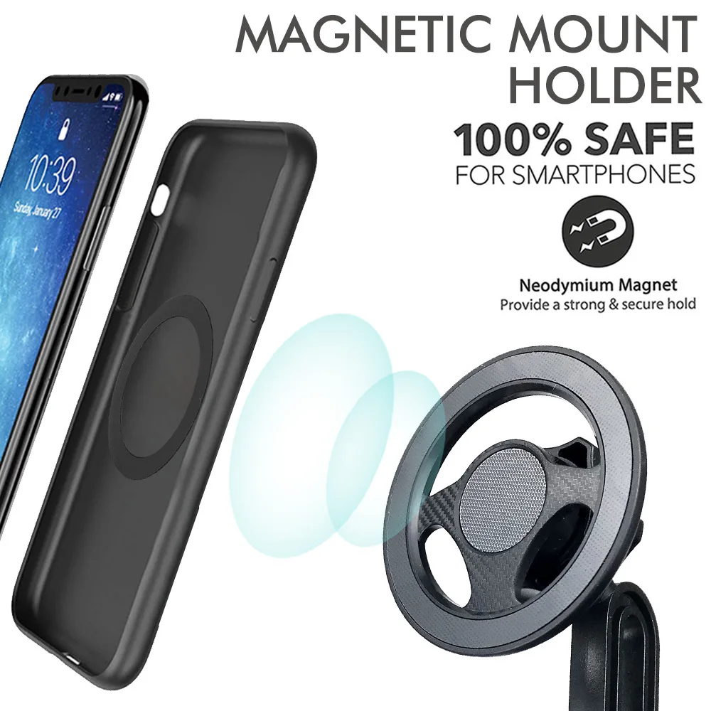 حامل هاتف مغناطيسي 4 في 1 للسيارة مع صينية طاولة وقاعدة قابلة للتعديل 360 درجة وإكسسوارات داخلية للسيارات #5