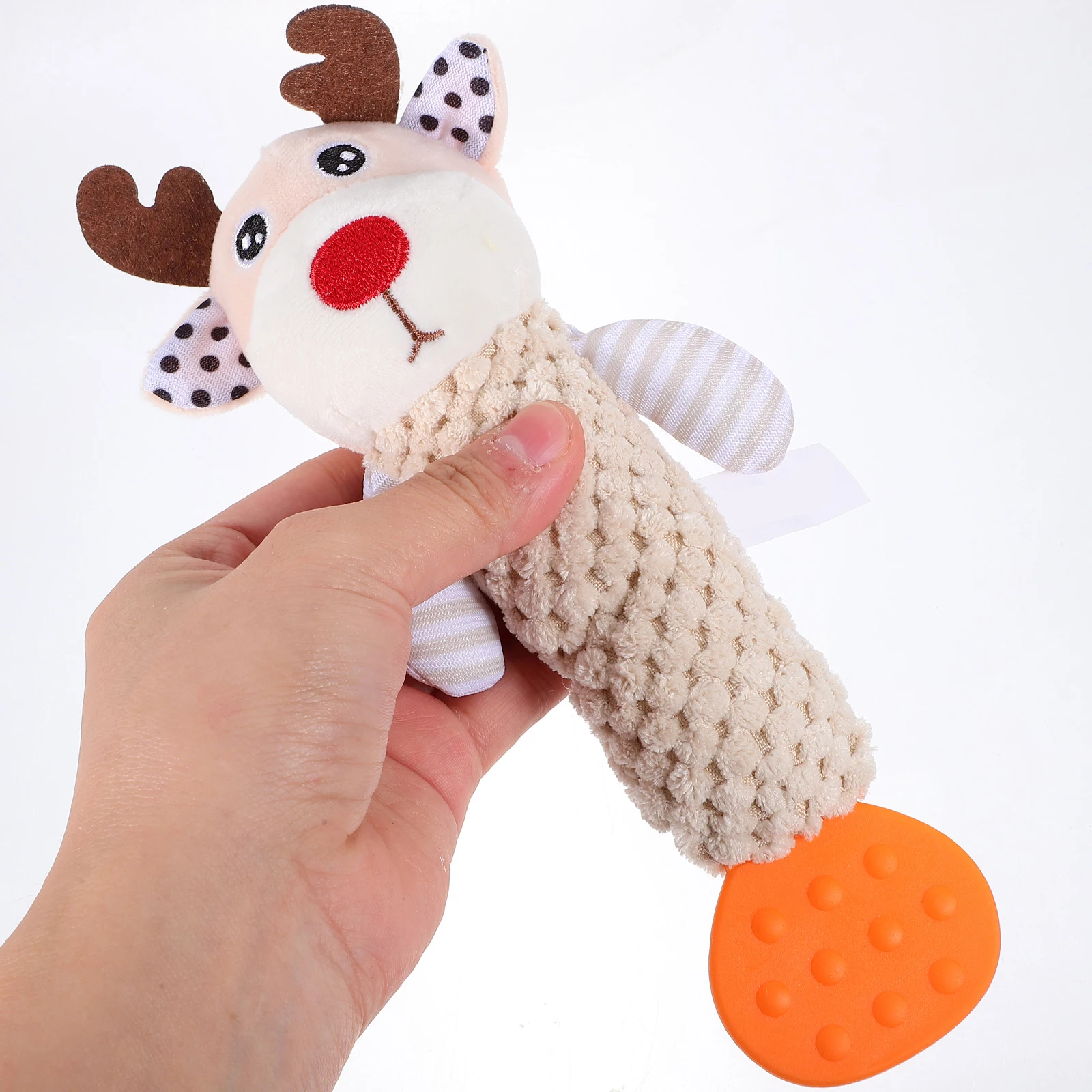 

4 шт., детские погремушки для рук, дизайн животных, яркие цвета, интерактивное развитие, захватывание навыков координации слуха, успокоение колокольчика