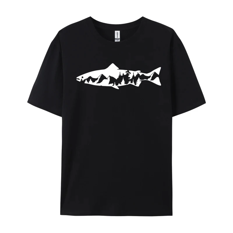 

Nature Adventure Contour T-Shirt Fish And Mountain Short Sleeve Tops Tees Man T Shirts Printed On Tee Shirt 2024 Hot Sale