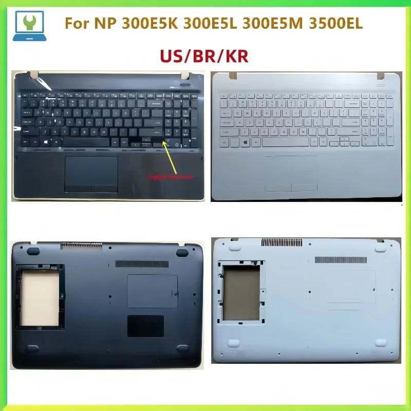 New Top Case Palmrest Upper Cover With US/BR/KR Keyboard For NP 300E5K 300E5L 300E5M 3500EL Shell