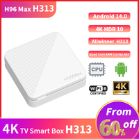 TV Box H96 MAX H313 Smart TV Box Android 14 4K HD Wifi6 BT 2GB 8GB/16GB Dual Google Voice Assistant Media Player Set Top Box