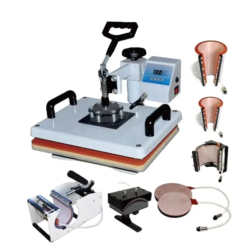 8 في 1 كومبو آلة الصحافة الحرارة تي شيرت آلة طباعة التسامي تي شيرت القدح آلات الصحافة الحرارة #2