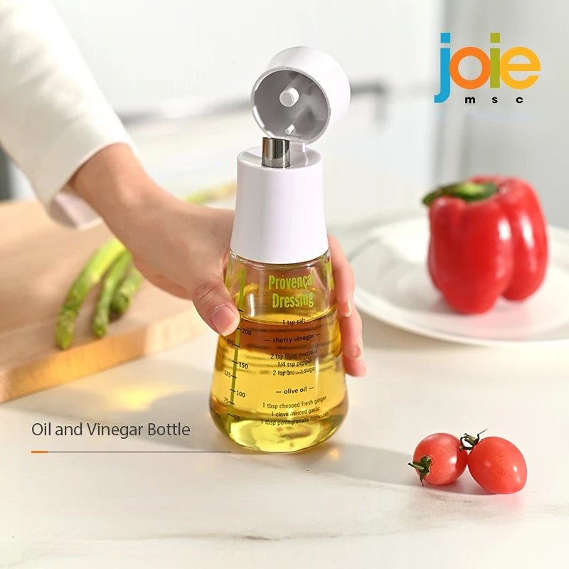 Joie Salad Dresser Sauce Bottle Dressing Bottle Sauce Oil Kitchen Transparent Glass Scale Thousand island Dressing bottle