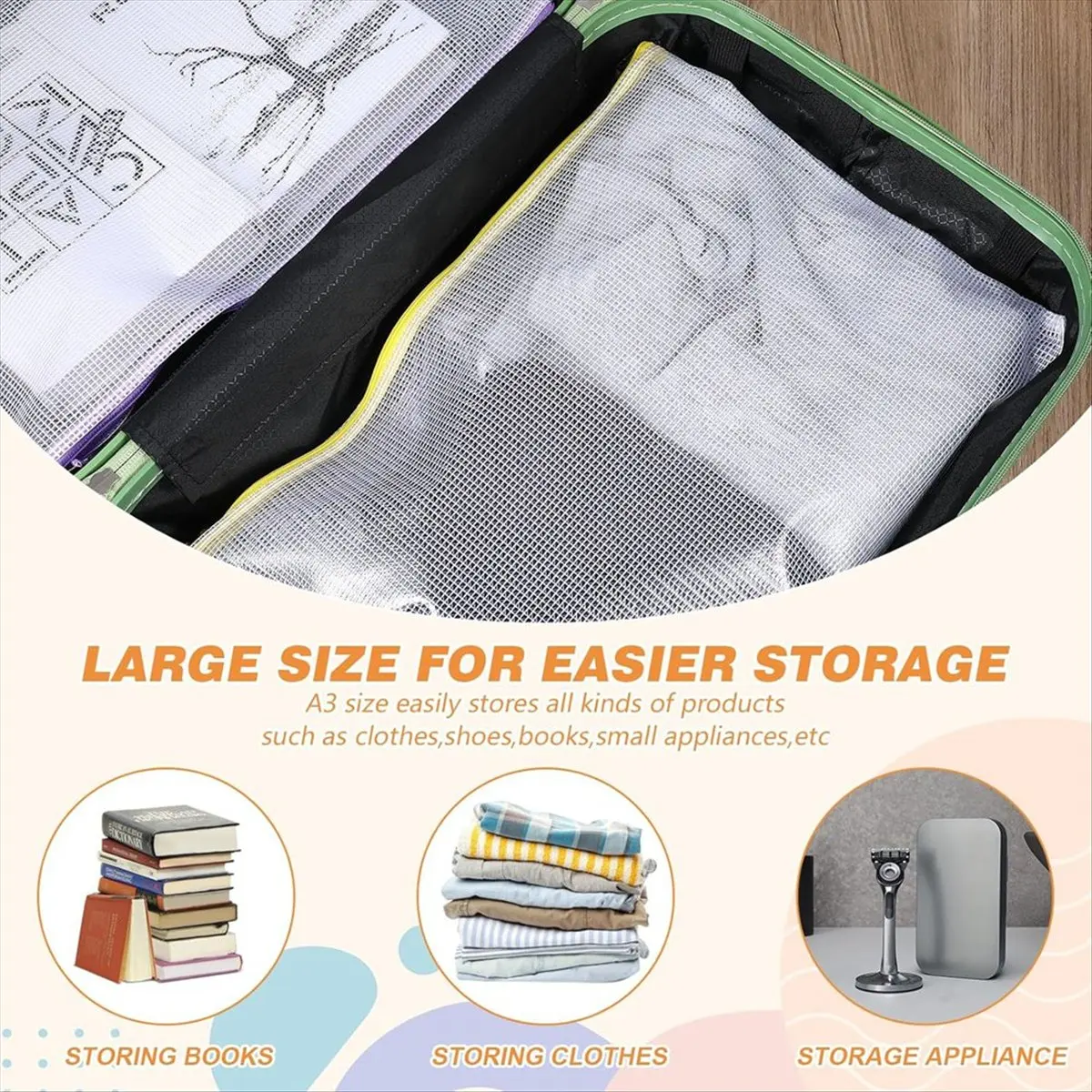 Super Sale 24PCS Mesh Zipper Pouch Bags,8 Colors Reusable Clear Travel Pouches for Organizing Board Game Office Home School Supp