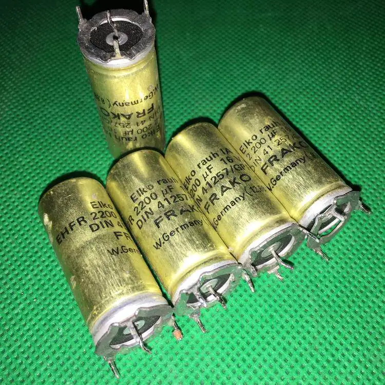 Reclaimed for FRAKO West Germany Gold 2200UF 16V Through Hole HiFi Filter Aluminum Electrolytic Capacitor  20pcs
