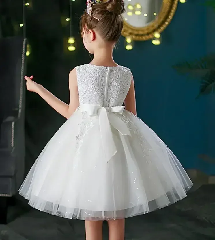 Vestido infantil, gaze fofa, vestido elegante de princesa para meninas, anfitrião de aniversário de menina, vestido de performance de piano, verão