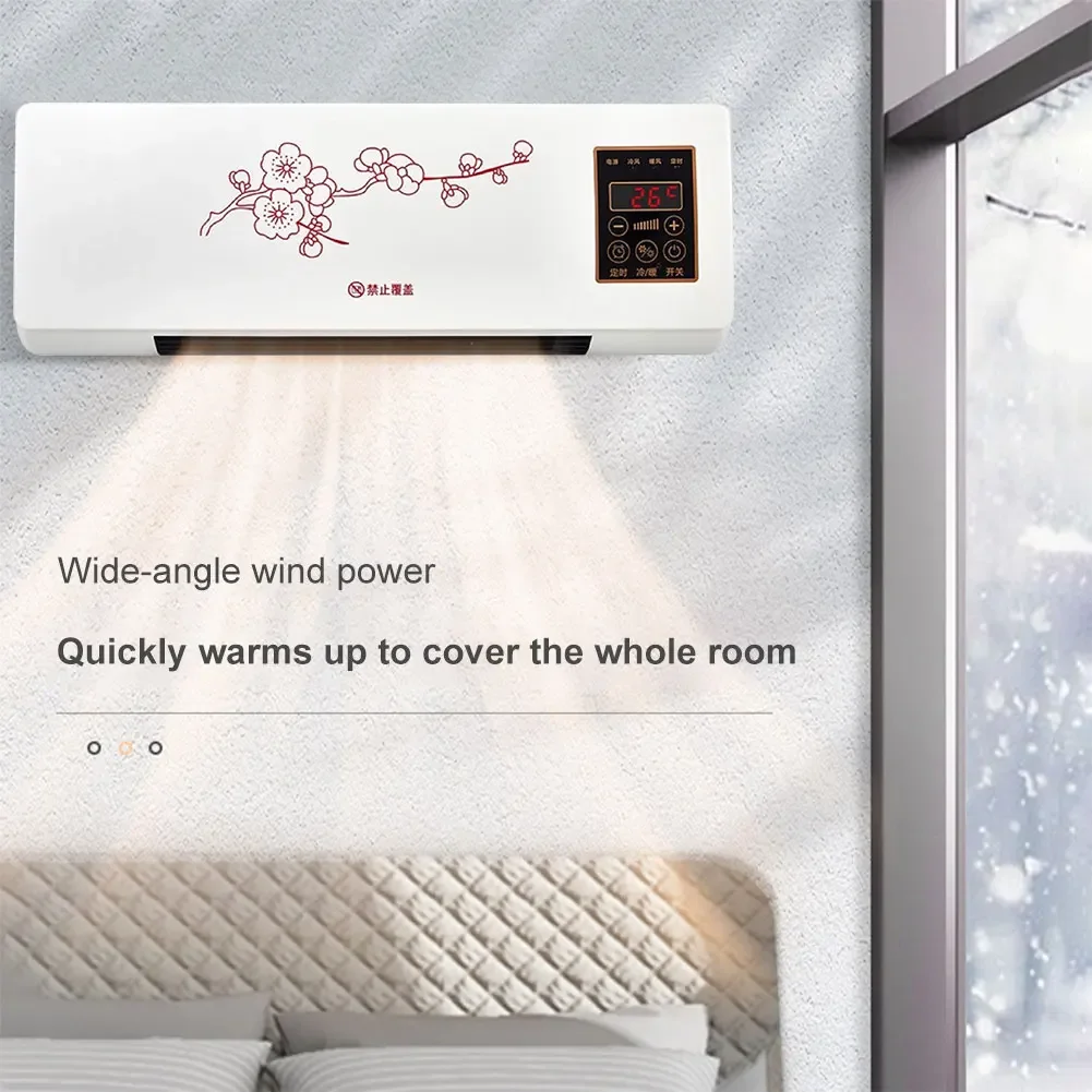 Mini Cold Air Conditioner Touch Screen Wall Mounted Space Heater 16-40 Degrees Adjustable for Dormitory/Bedroom/Bathroom/Kitchen