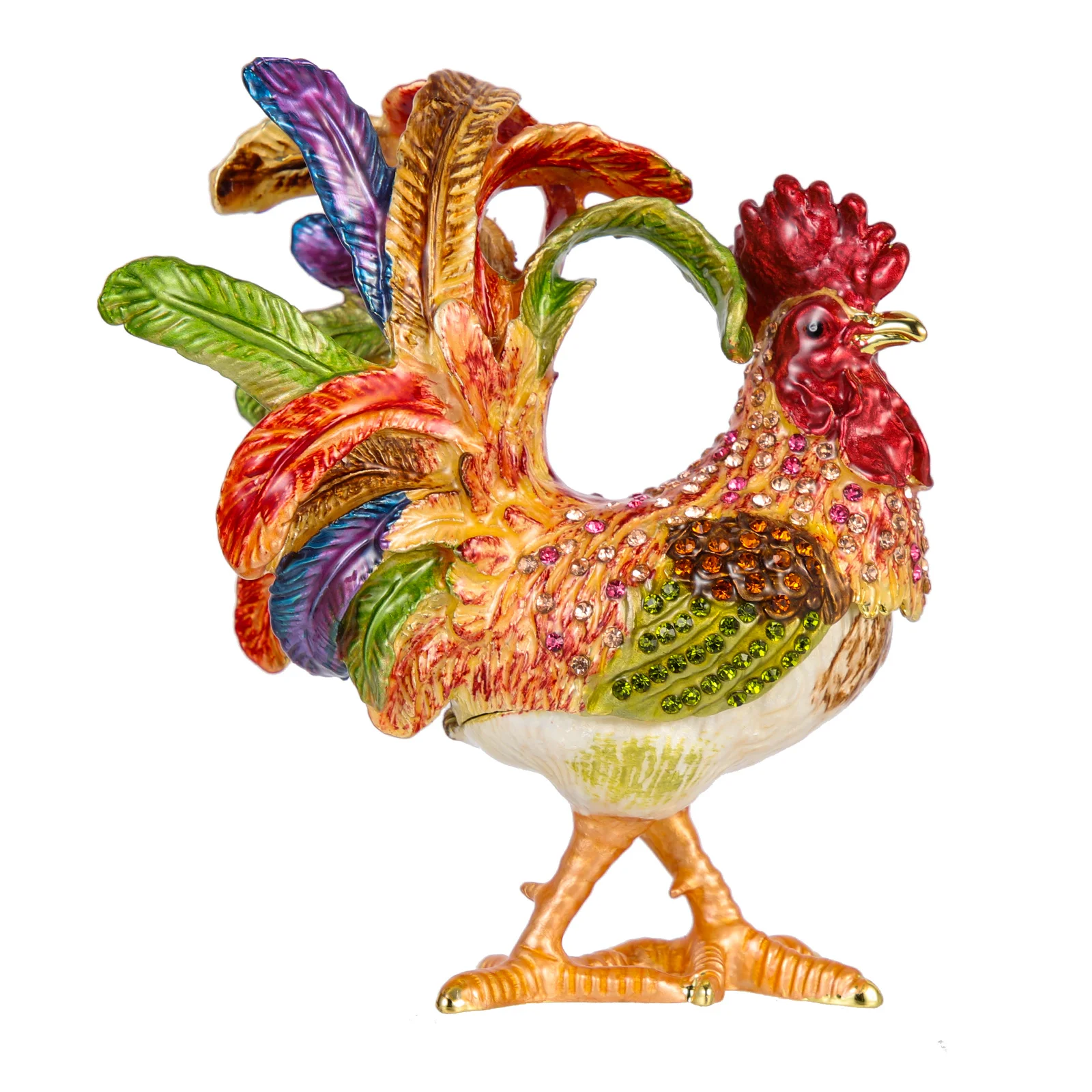 Small Vintage Rooster Jewelry Case Household Ornament Creative Storage Holder for Women Jewelry Case Ring Storage Box