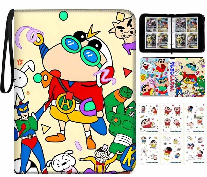 Crayon Shinchan 2025 Hot Card Book Game Card Collection Hobby Zipper Binder Business Card Holder Children's Toy High-Value Gift