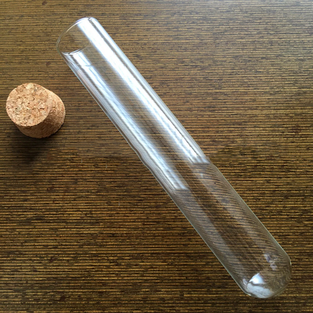 

25 PCS Plastic Test Tube Corked Tubes with Wooden Plugs Bamboo Pieces Per Set