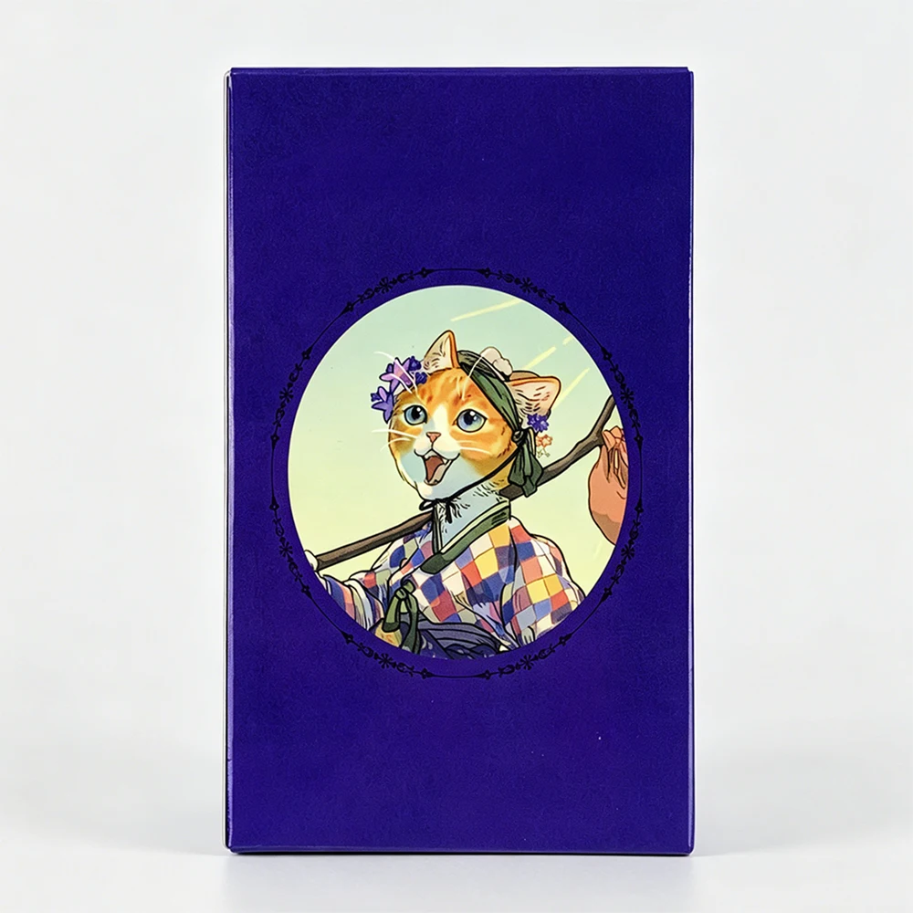 Cat Tarot Cards 12x7CM Big Tarot Cards With Paper Guidebook , Great For Beginners, Divination,Meditation & Party Games