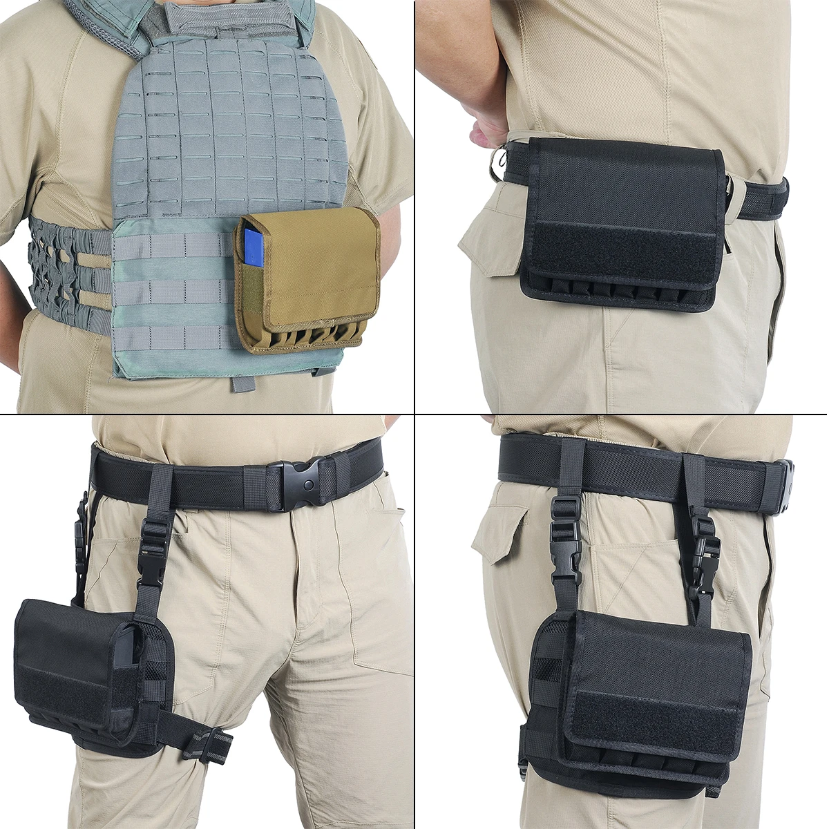 TAFTACFR-Poudres de chargeur DulLine, Molle avec rabats amovibles, porte-munitions adapté