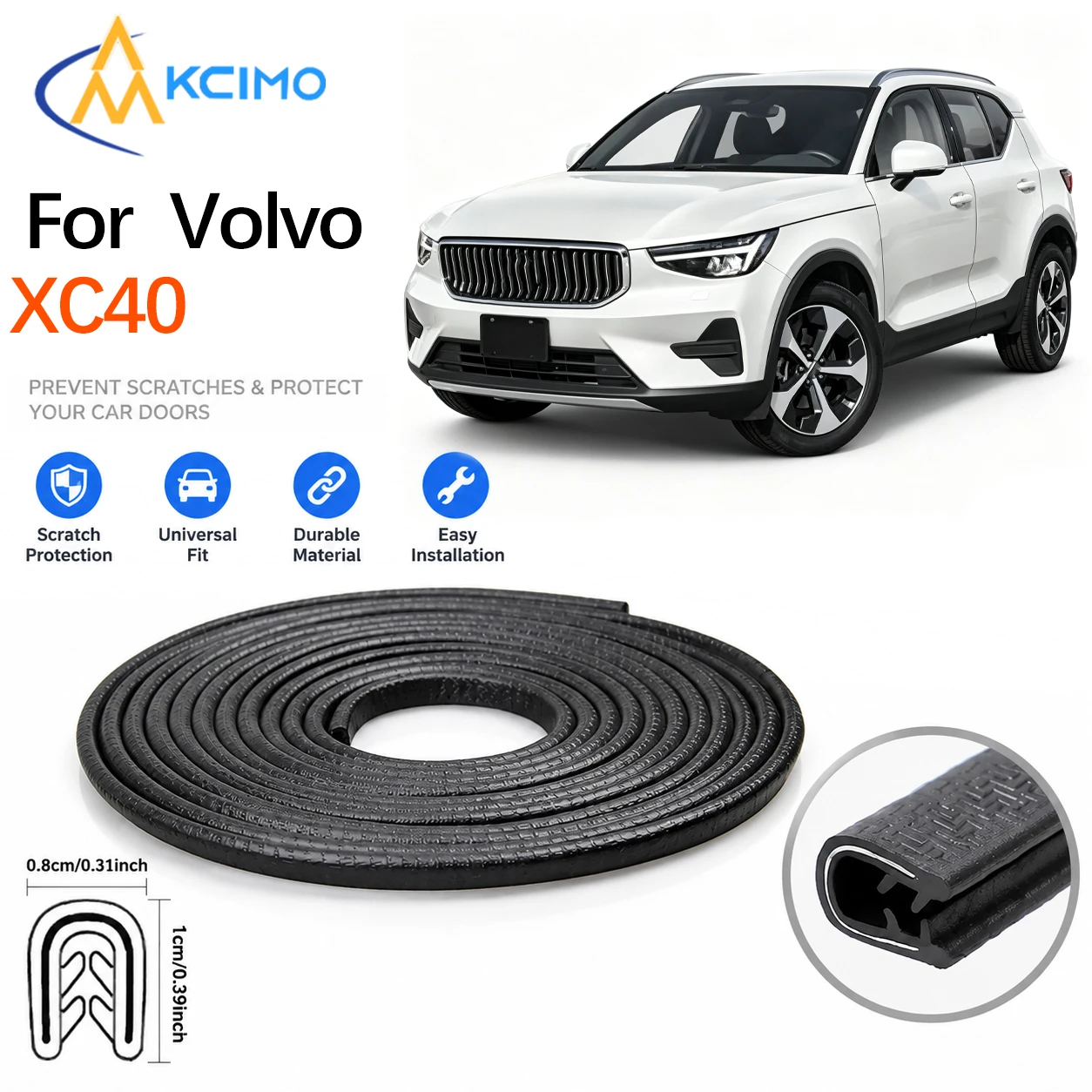 Seal Strip Weatherproof Car Door Edge Guard Protector Trim For  Volvo XC40 2017-2025 Auto Exterior Decoration Accessory