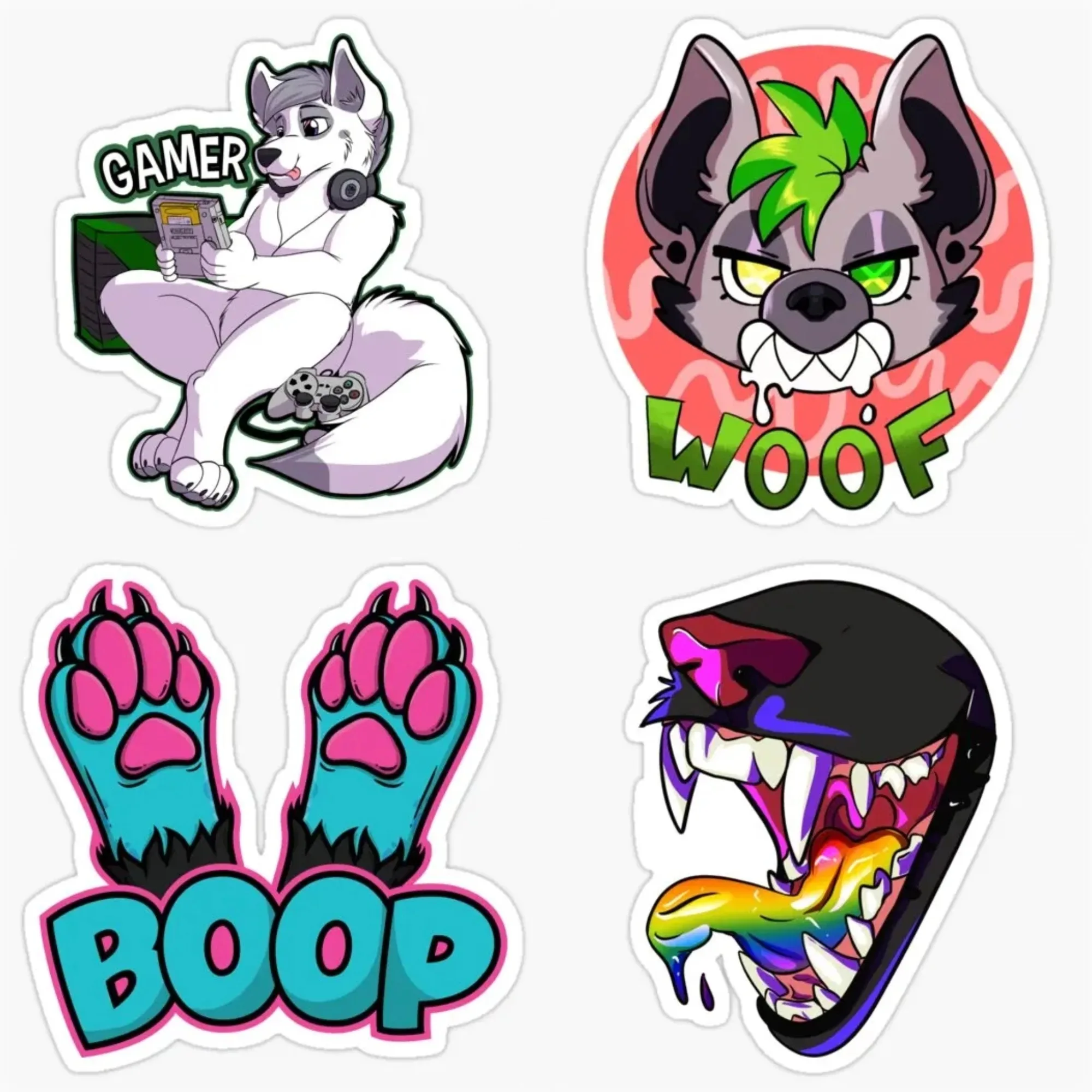 

Femboy Anime Wolf Cartoon Vinyl Sticker Car Decal For Motorcycle Bicycle Helmet Scratch Resistant Cute Animal Accessories