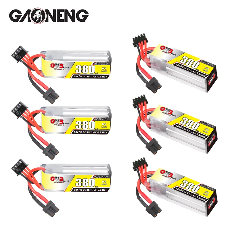 GNB HV 3S 11.4V 380mAh 90C/180C Lipo Battery For RC Cars Boats RC Helicopter Quadcopter FPV Racing Drone Spare Parts 3S Battery