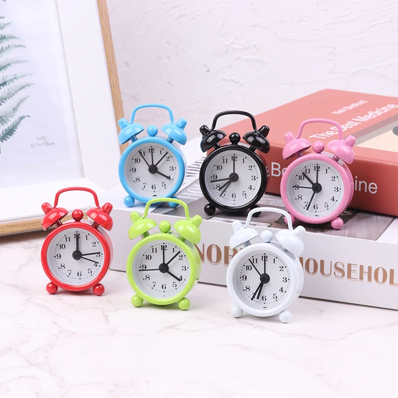 Classic Creative Metal Material Small Alarm Clock Rural Small Fresh Desktop Mini Alarm Clock Event Holiday Small Gift Desk Decor