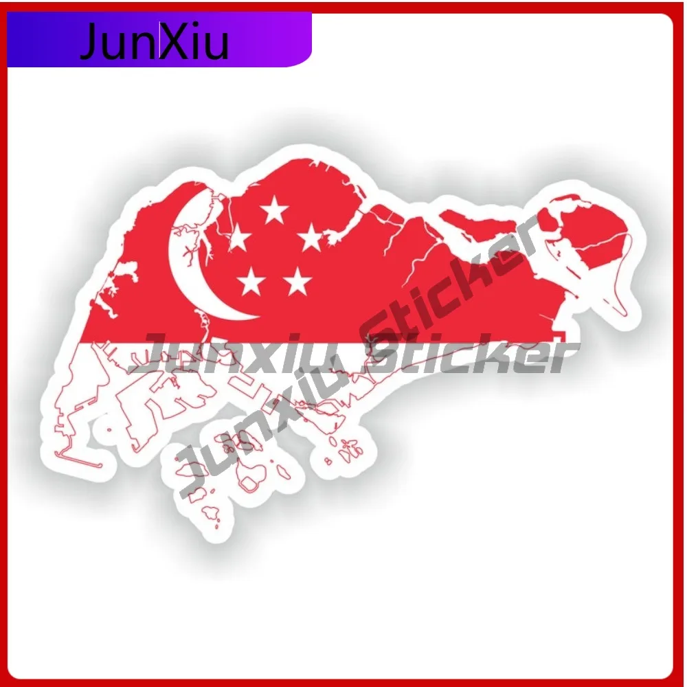 

Singapore Map Flag Silhouette Vinyl Sticker Graphics Custom Decals Motor Rv Stickers Motorcycle Helmet Refit Sticker Camping Car