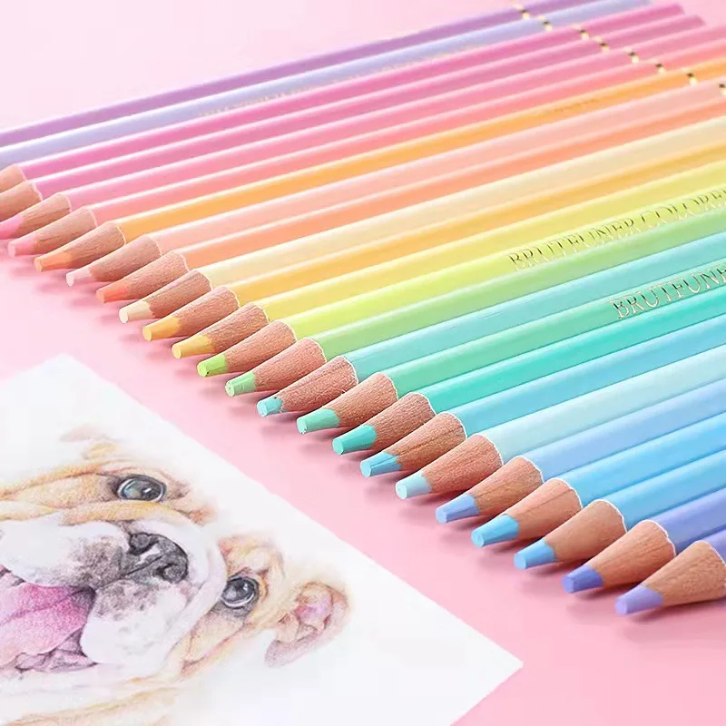 12/24/50 Colors Macaron Colored Pencil Professional Pastel Coloring Drawing Pencils Candy Color Pencils For Art Kit Supplies