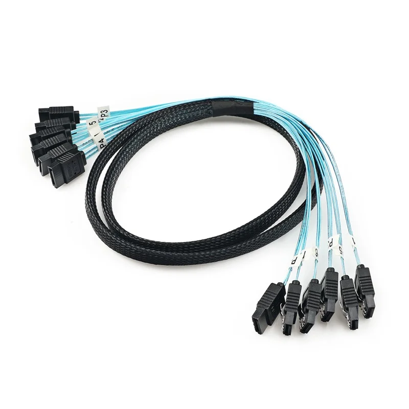 4/6 Stück/Set SATA-zu-SATA-Kabel 6 Ports/Set Datenkabel 7-Pin SATA SAS Kabel 6Gbps SATA-zu-SATA HDD-Kabel für Server-Mining