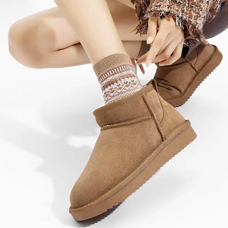 

Winter casual non-slip snow boots women's short winter shoes piled thickened warm women's boots winter new