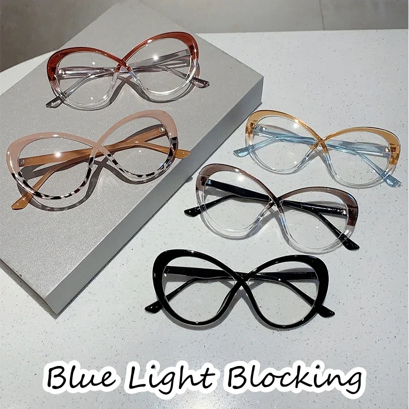 

Vintage Round Frame Computer Glasses Large Oversized Frame Eyewear Men Women's Anti-blue Ray Optical Spectacle Eyeglasses