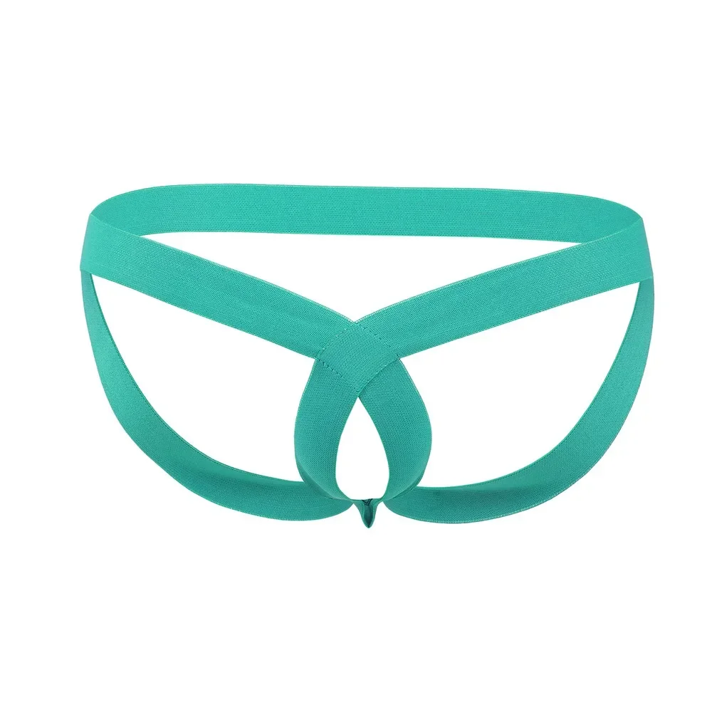 남성용 에로틱 조크스트랩 청소년 프린트 탄성 콕링 팬티 페니스 홀 오픈 엉덩이 붕대 스트랩 섹시한 시간 지속 포르노 끈 팬티