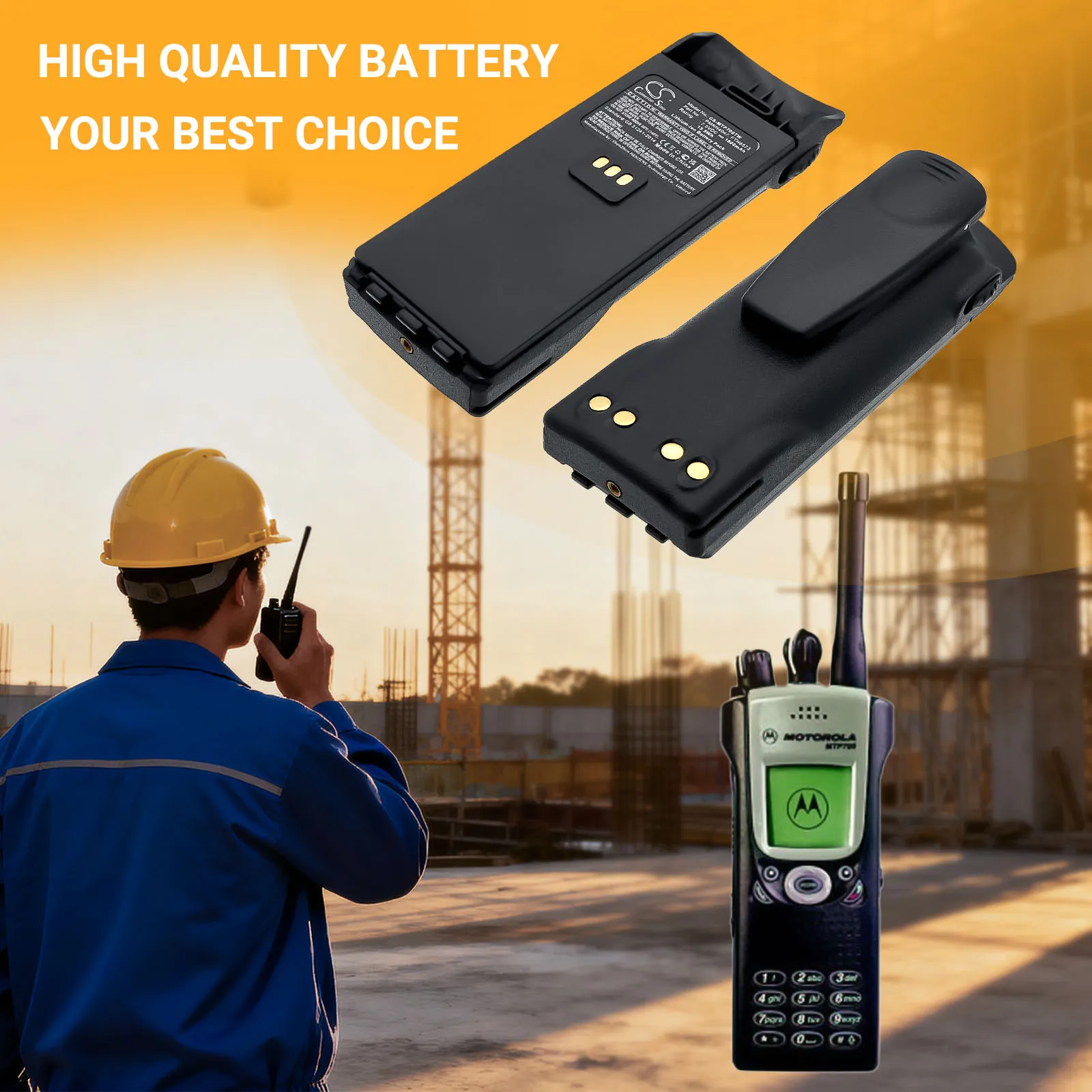 CS Replacement Battery For Motorola  MTP700 MTP750 Fits FTN6573 FTN6574  1800mAh /13.5Wh