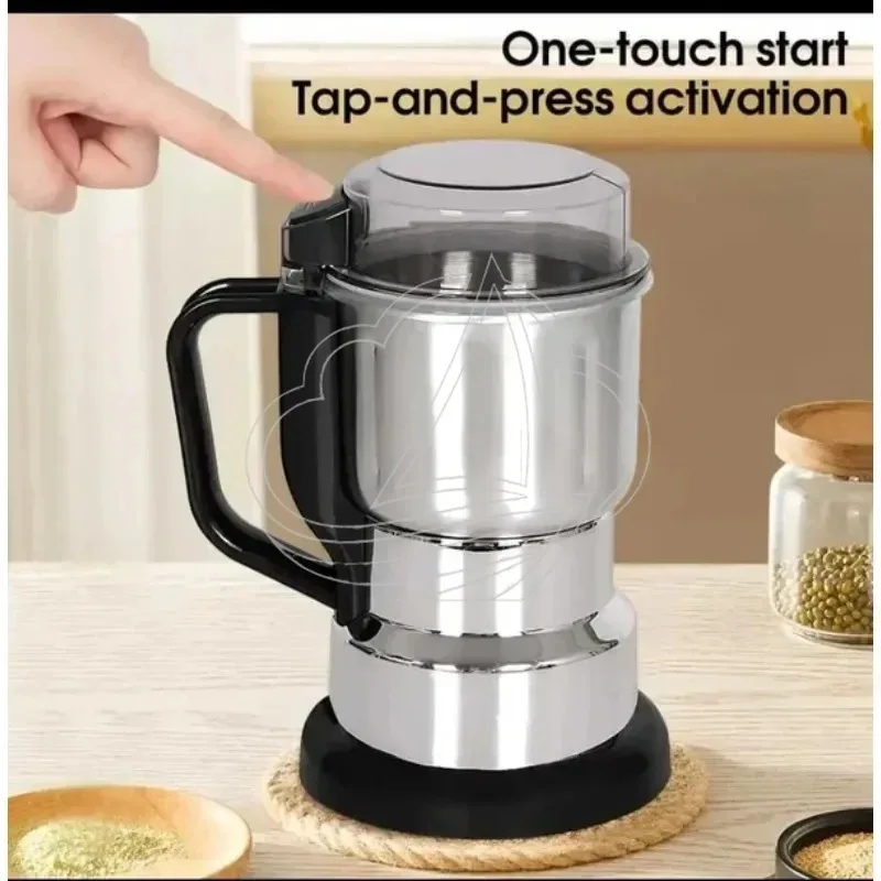 500ML Electric Coffee Grinder 4-Blade Stainless Steel Portable Spice Mill for Home Use