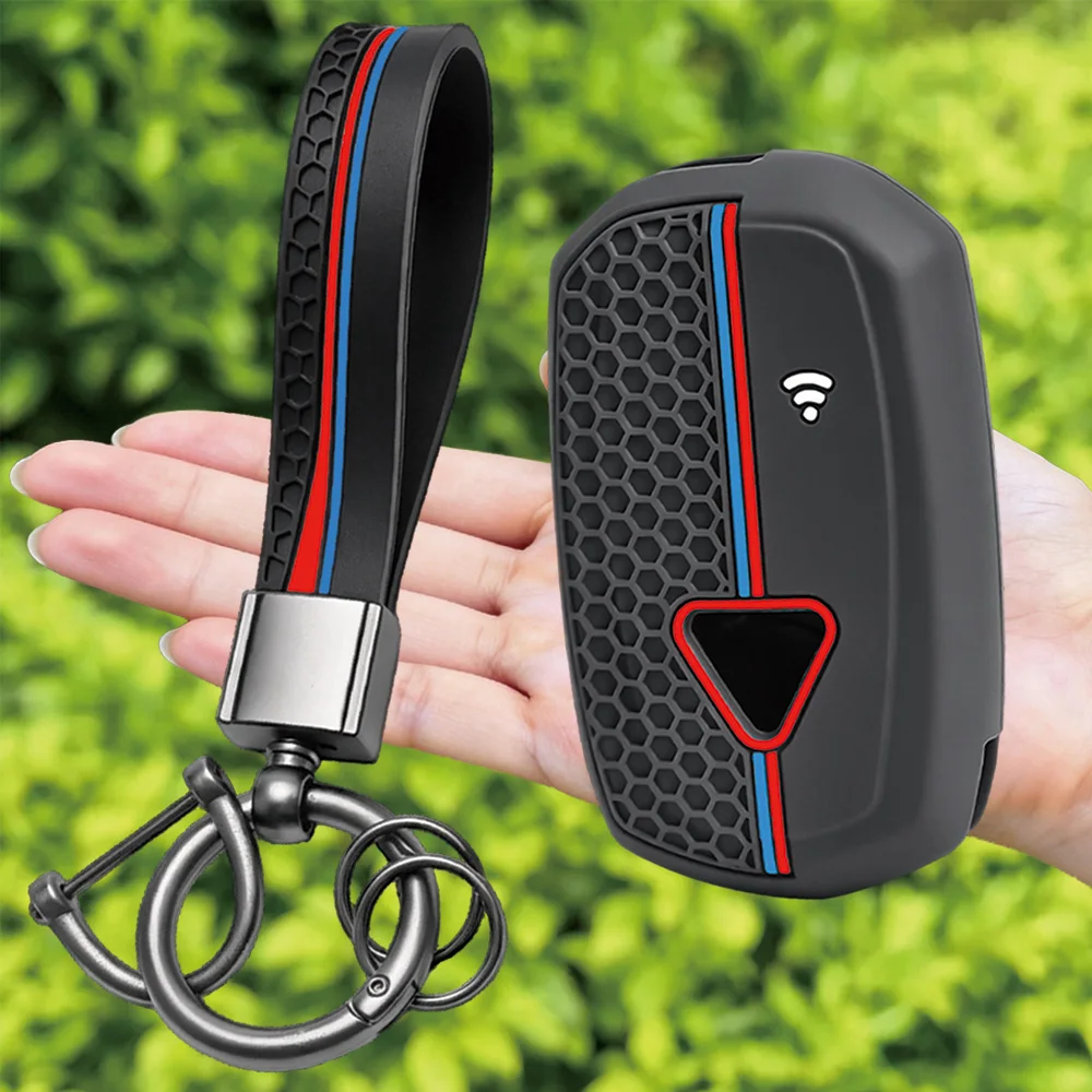 Silicone motorcycle key cover for Triumph Speed Triple XC XE scramble 1200 Rocket III key case holder keychain