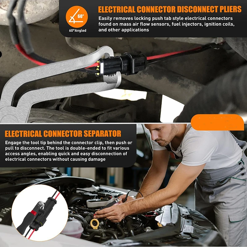 4Pcs 60° Automotive Electrical Disconnect Pliers Connector Separator Tool