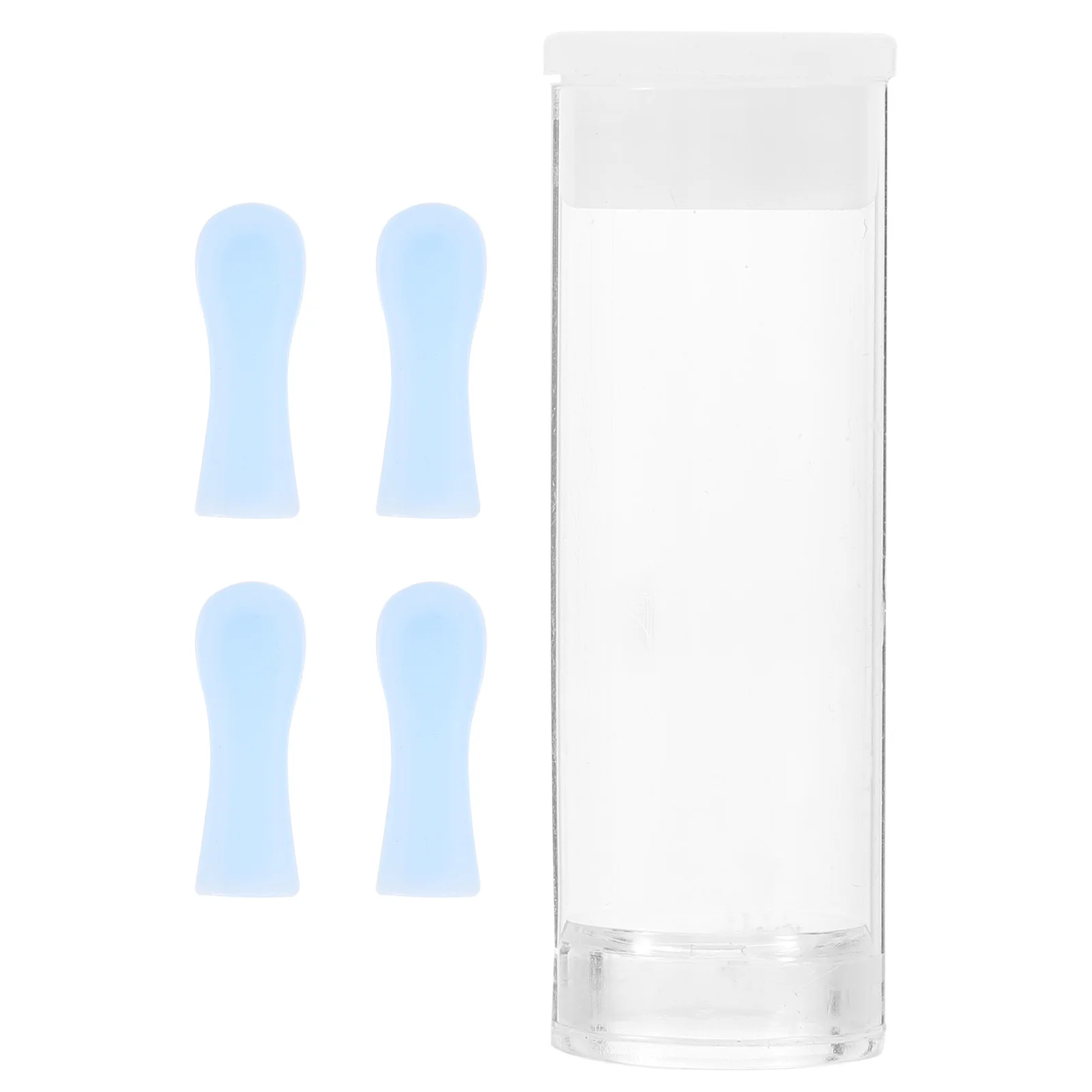 

4 сменных насадки для ушной ложки, видимый инструмент для удаления ушной серы, силиконовый гель, совок, синий, мягкий дизайн, легко носить с собой, профессиональная чистка