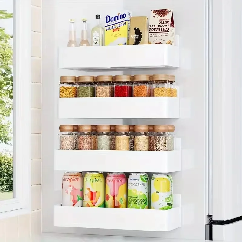 Double Pack Magnetic Fridge Storage Bins - Space-Efficient, Versatile Kitchen Organizers