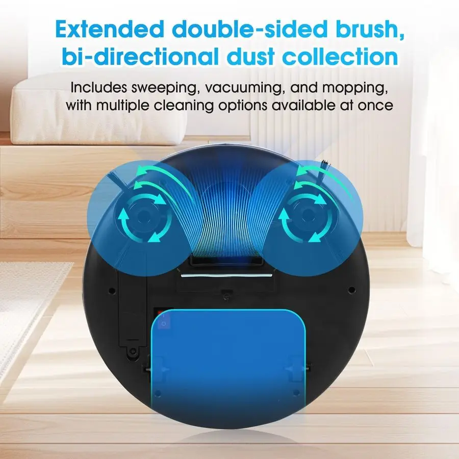 เครื่องดูดฝุ่นพร้อมระบบทำความสะอาดแบบ 3in1 ที่ดูดฝุ่นและถูพื้นได้, หุ่นยนต์ดูดฝุ่น, ระบบนำทางอัจฉริยะ, หลีกเลี่ยงสิ่งกีดขวาง