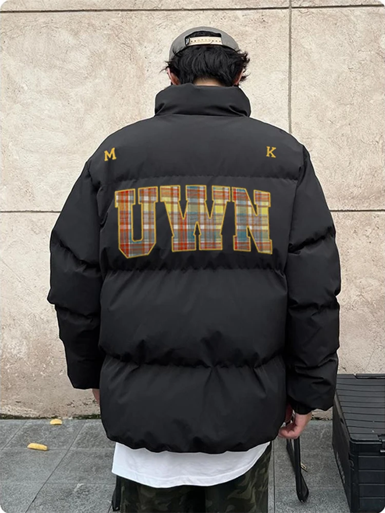 

Мужская зимняя куртка-пуховик American High Street Sle для молодежи, с воротником-стойкой, хлопковая верхняя одежда для пар, теплая, водонепроницаемая