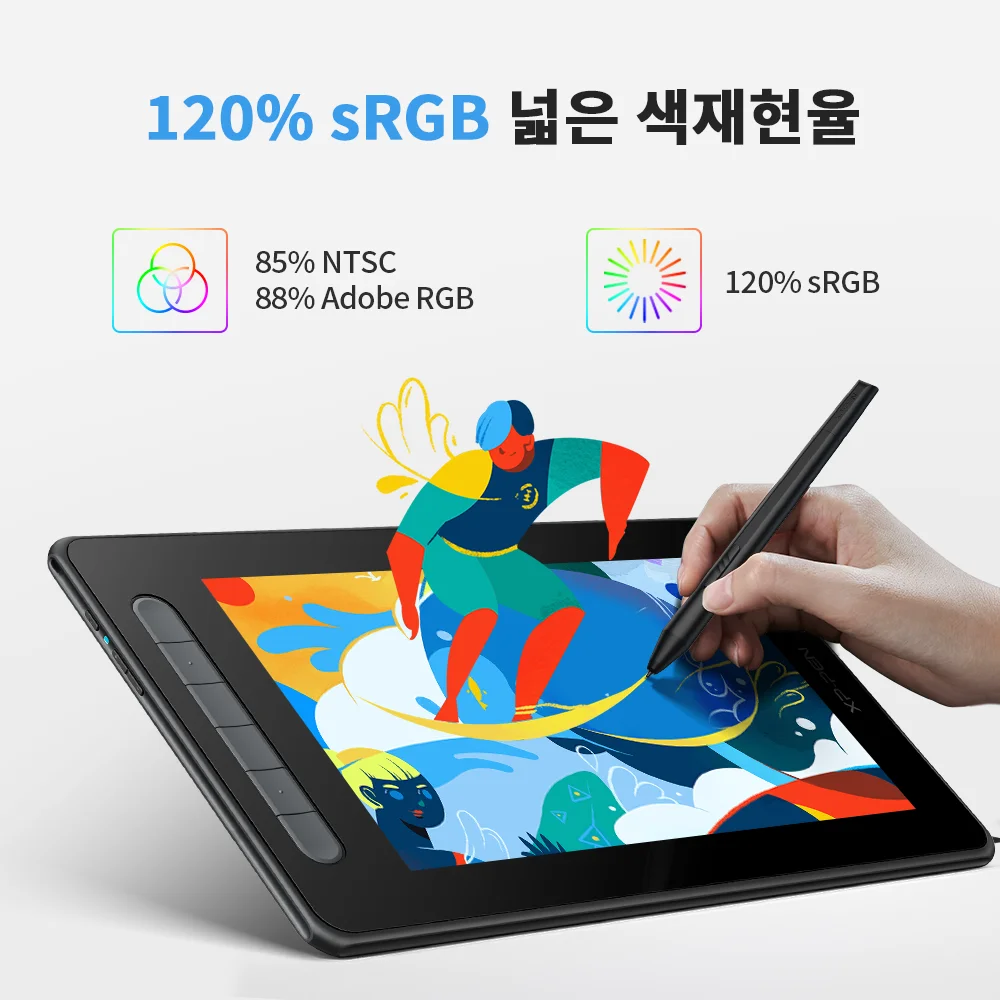 XPPen Artist 10 Graphics Tablet Monitor Drawing Pen Display 120% sRGB 8192 Levels 6 Shortcut Keys Support Windows Mac Android