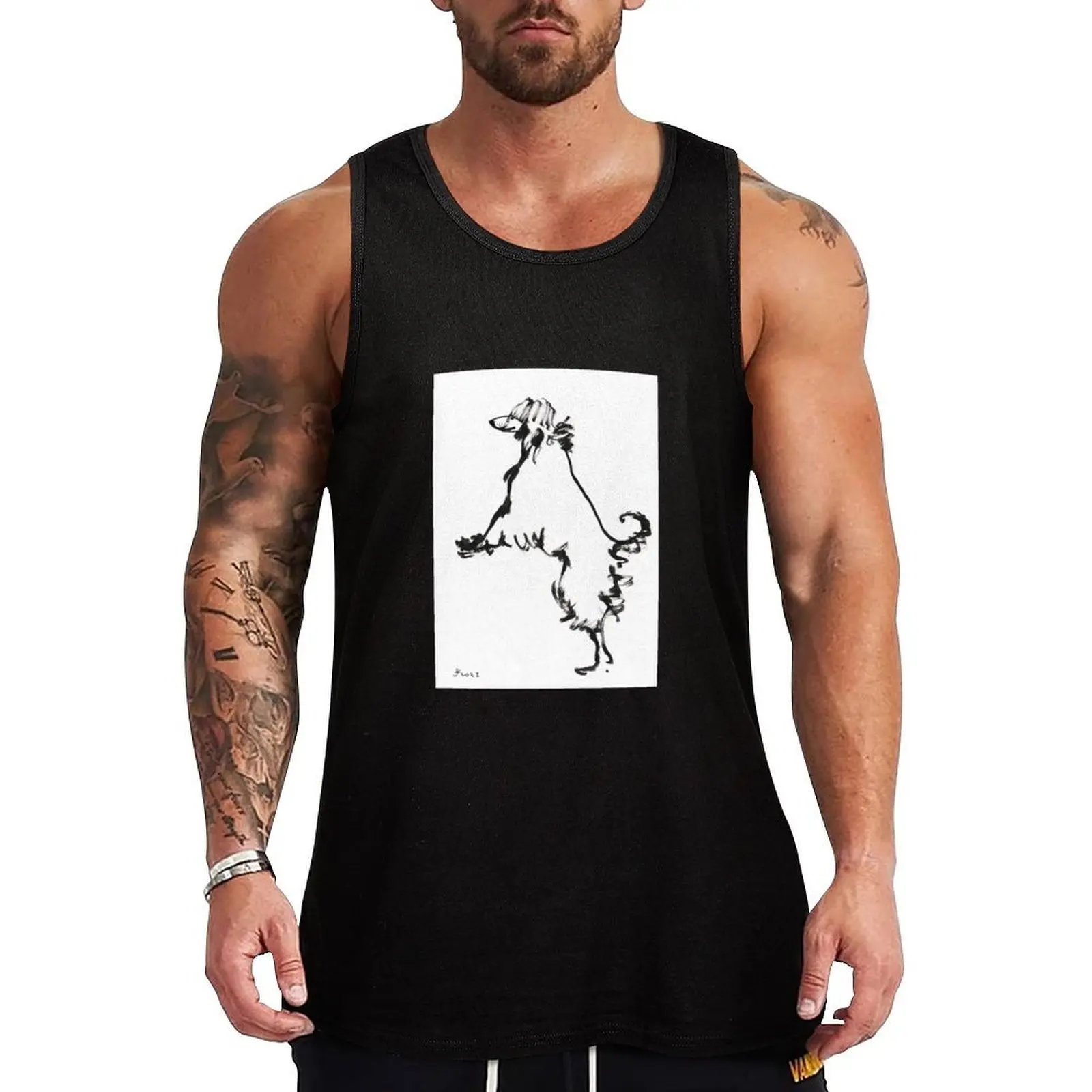 

The Borzoi Dog or Russian Hunting Tank Top Vest male Men's summer t-shirt singlets for men