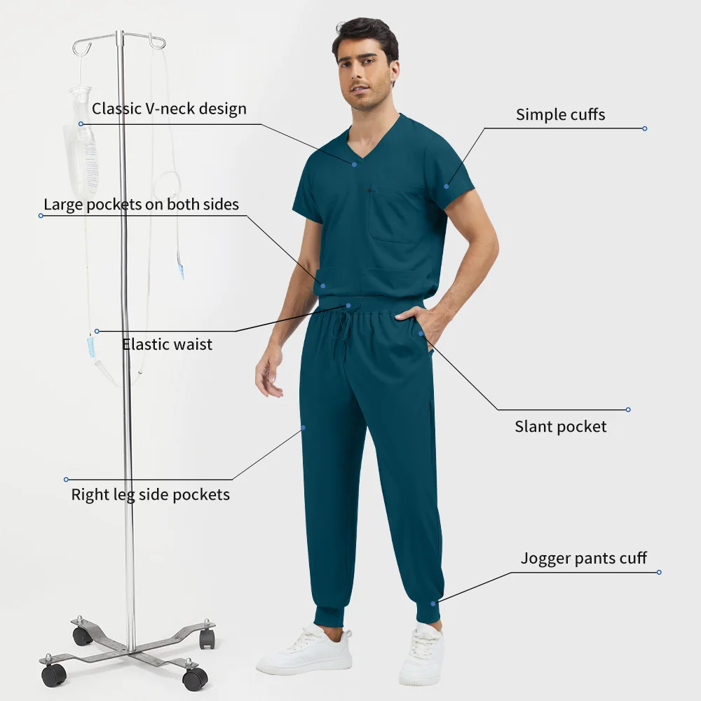 Uniforme de nettoyage à séchage rapide pour hommes, vêtements de travail pour dermatologues, ensemble de chirurgie, vêtements à main pour clinique d'animaux domestiques, ensemble d'infirmière d'hôpital dentaire
