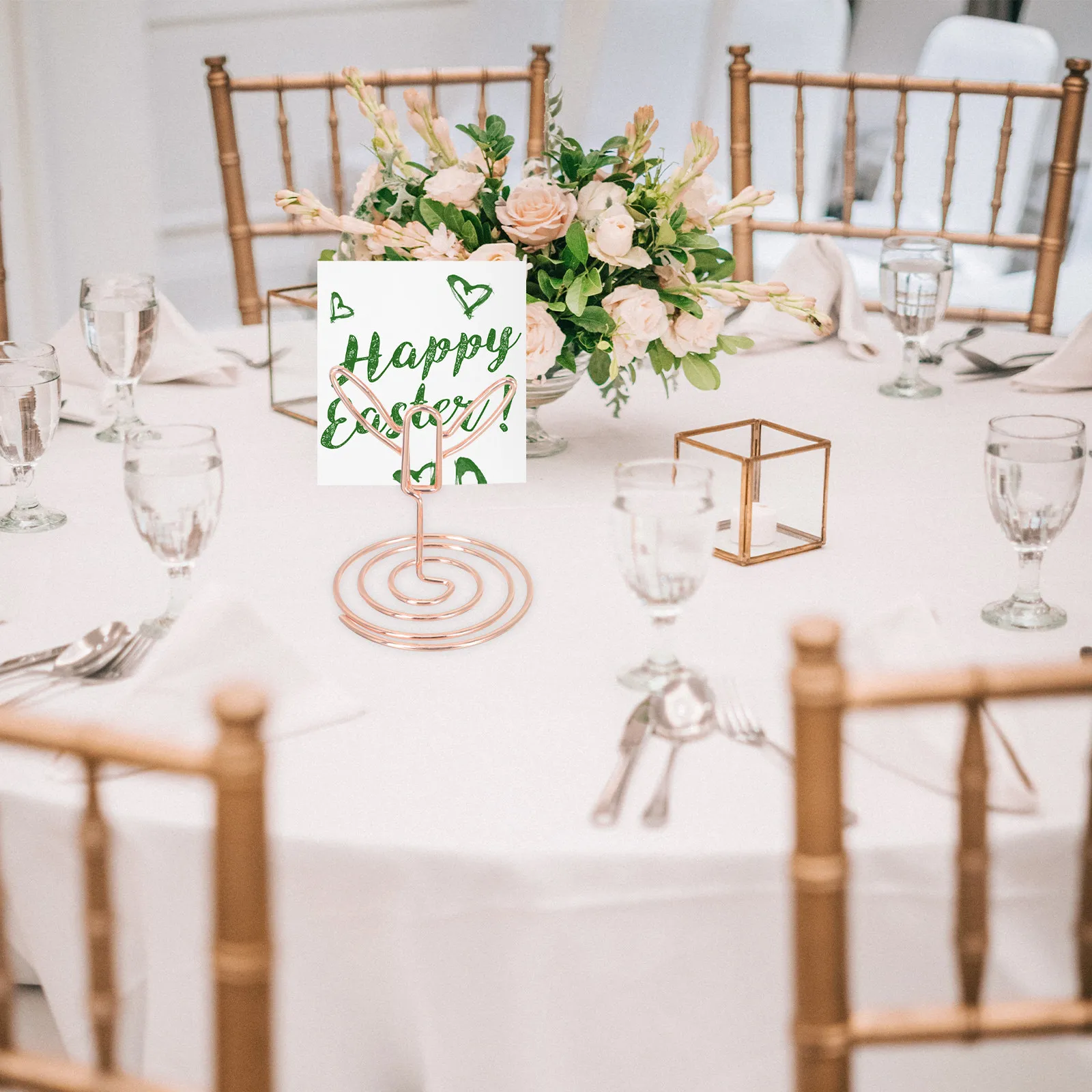 10Pcs Metal Place Card Holders Stable Photo Holders Compact Table Number Stand Elegant Design for Wedding Birthday Memo Clip