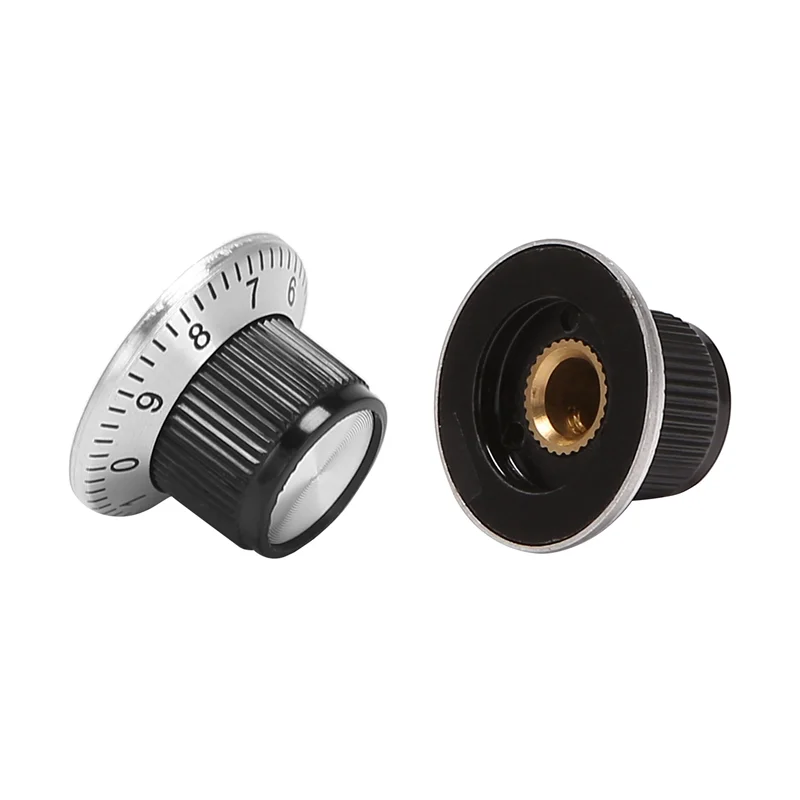 

ABSE-40 X Potentiometer Pot Metal Knob With 0-9 Turntable For 6Mm Shaft Knob