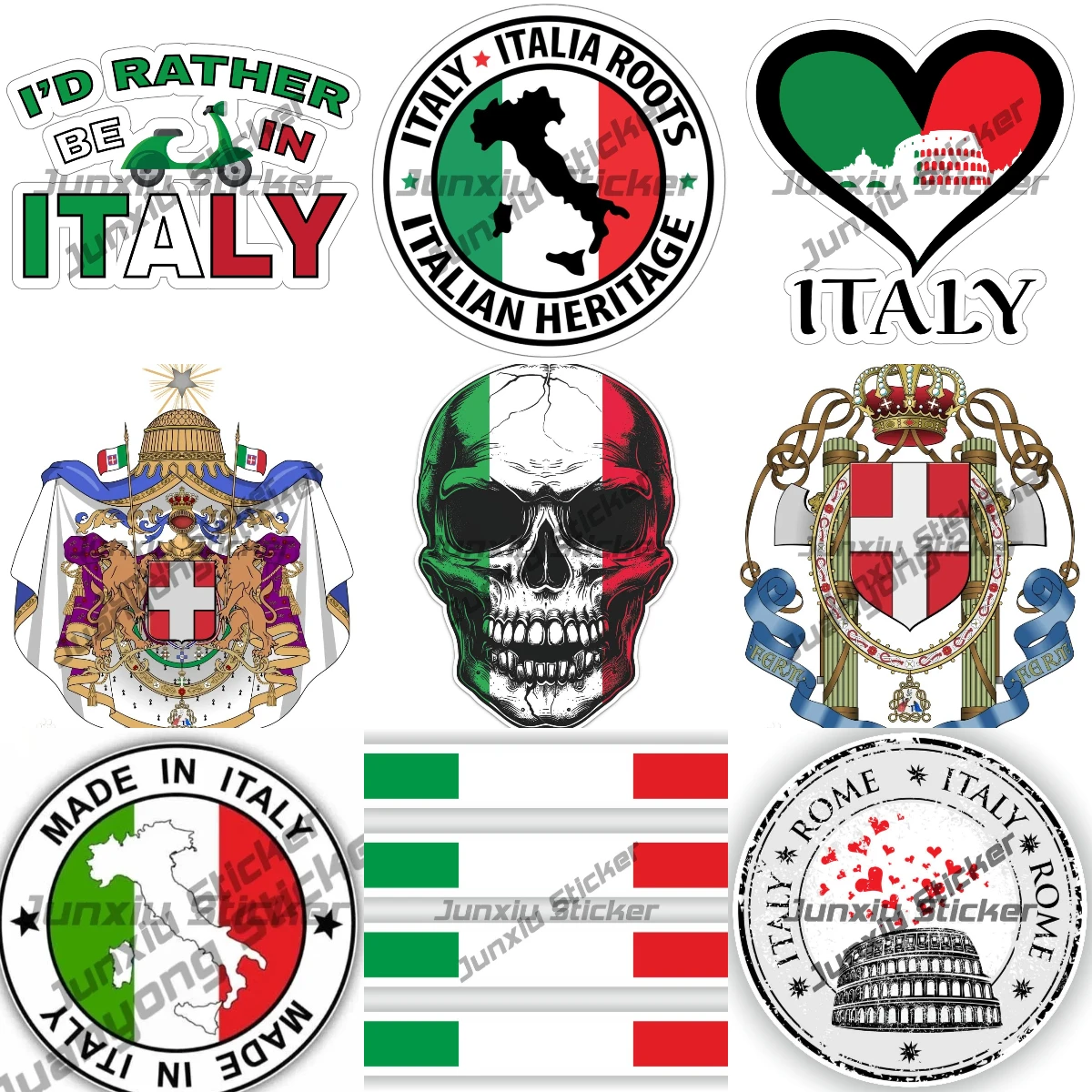 

Creative Italy Sicilian Roma Flag Seal Map Stickers Premium Quality Reflective-silver Vinyl Decals Funny Decoration for Bumper