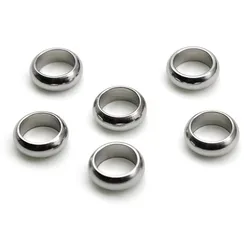 50Pcs No Fade Stainless Steel Loose Spacer Beads Accessories Big Hole Bead Charms for DIY Jewelry Bracelet Making Findings