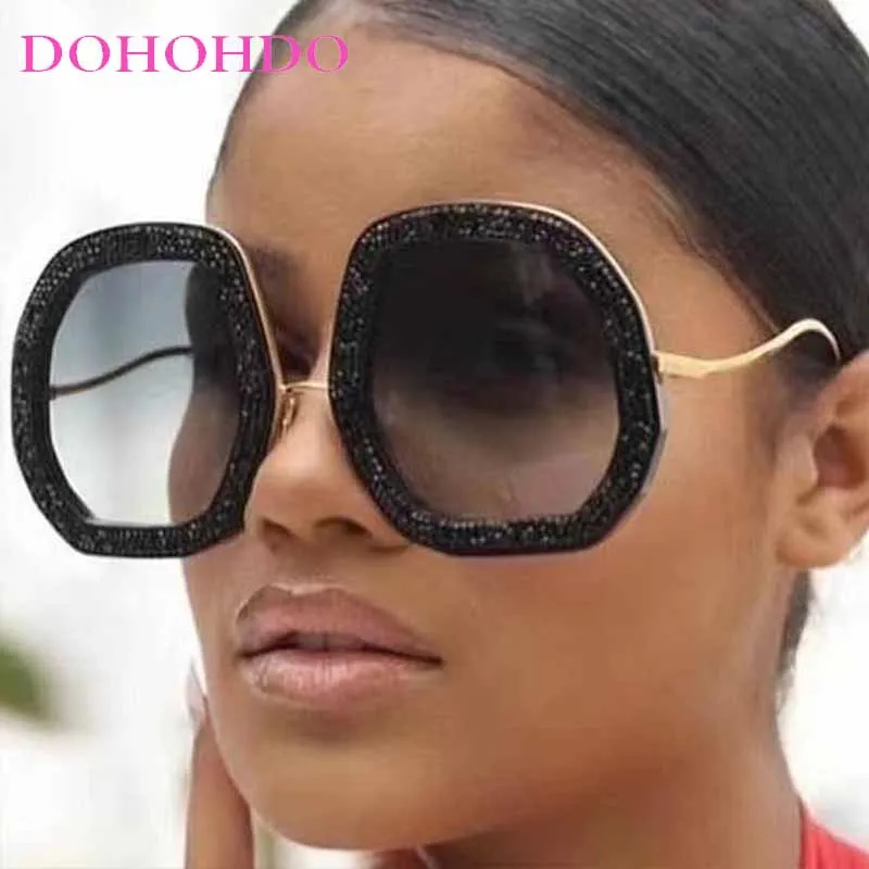 

Trendy Oversized Oval Frame Women's Sunglasses Brand Design Fashion Men Sunglass Street Photo Summer Travel Eyewear Female UV400