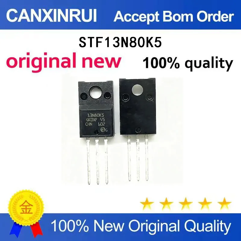 

(5-100 Pieces) Newly imported STF13N80K5 13N80K5 12A/800V TO220 N channel field-effect transistor in stock