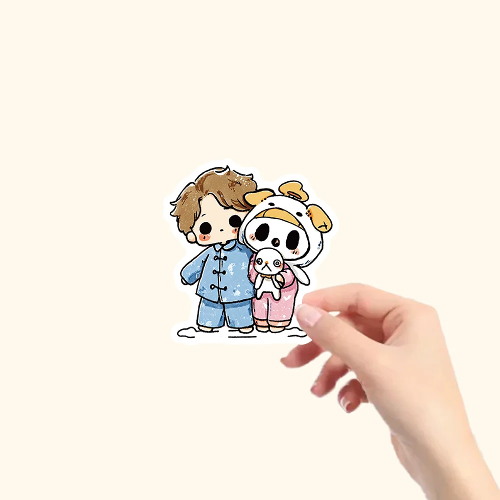 สติกเกอร์แมวน่ารักสไตล์คาวาอี้ 54 ชิ้น ชุดสติกเกอร์สีพาสเทลสวยงามสำหรับตกแต่งแล็ปท็อป ขวดน้ำ เคสมือถือ