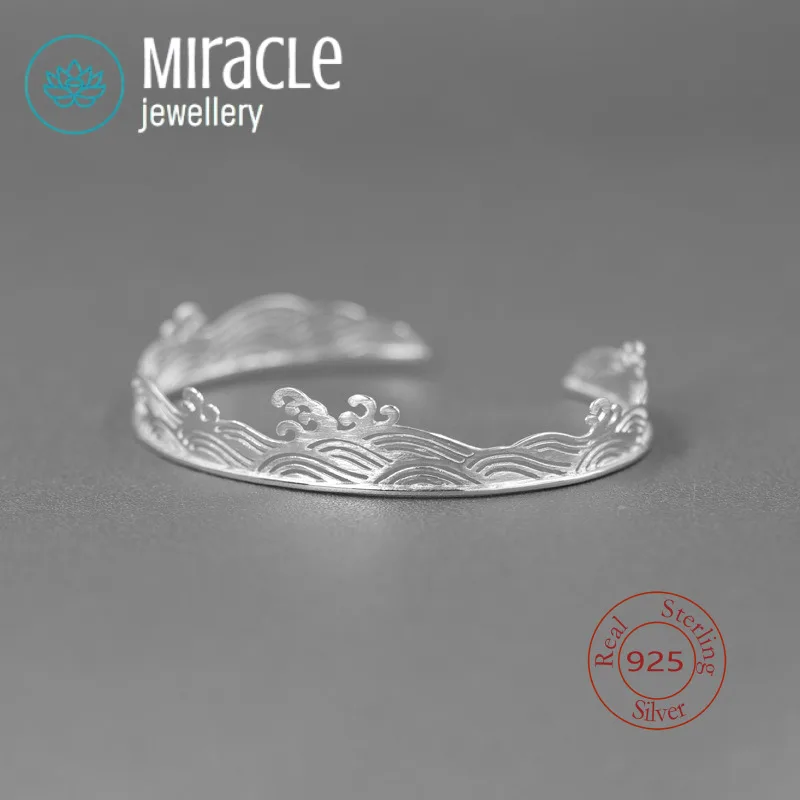 

Miracle Sterling Silver 925 Original Design Yijiangshui New Chinese Hollow Carved Fine Brushwork Ancient Style Bracelet