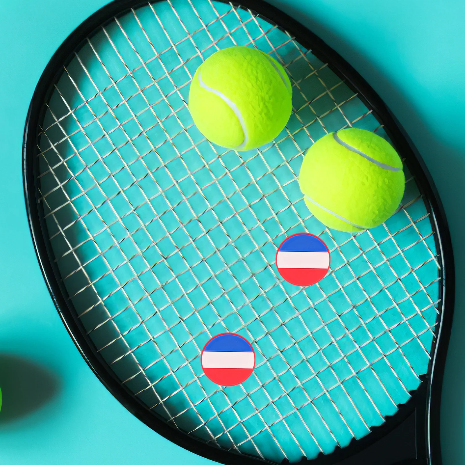 Amortiguadores de tenis de silicona, 6 uds., patrón de bandera nacional, amortiguadores de raqueta, amortiguador de vibración, accesorio de tenis