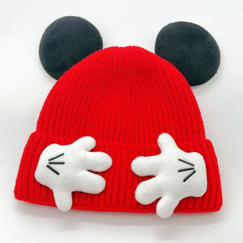 2025 nette Maus Ohr Gestrickte Hut Für Kinder Baby Cartoon Winter Verdickte Warme Woolen Pullover Kappe Geschenk für Kinder – Detail 1