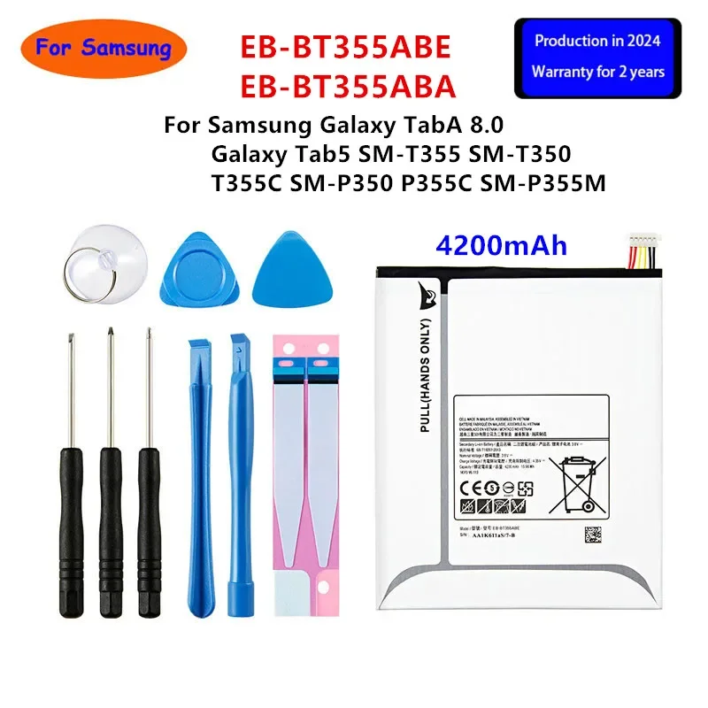 

Brand New Tablet EB-BT355ABE EB-BT355ABA Battery For Samsung Galaxy TabA 8.0 Galaxy Tab5 T355/C T350/P350 P355C/M +Tools