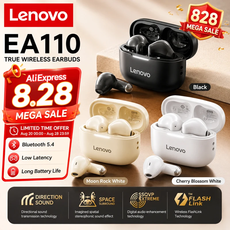 novos-fones-de-ouvido-lenovo-ea110-2026-sem-fio-bluetooth-54-som-hi-fi-reducao-de-ruido-enc-para-chamadas-fones-de-ouvido-para-jogos-e-esportes